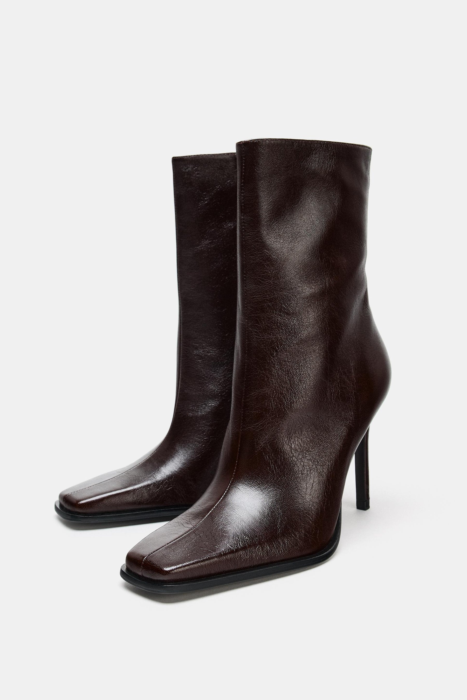 Leather Ankle Boots, Square