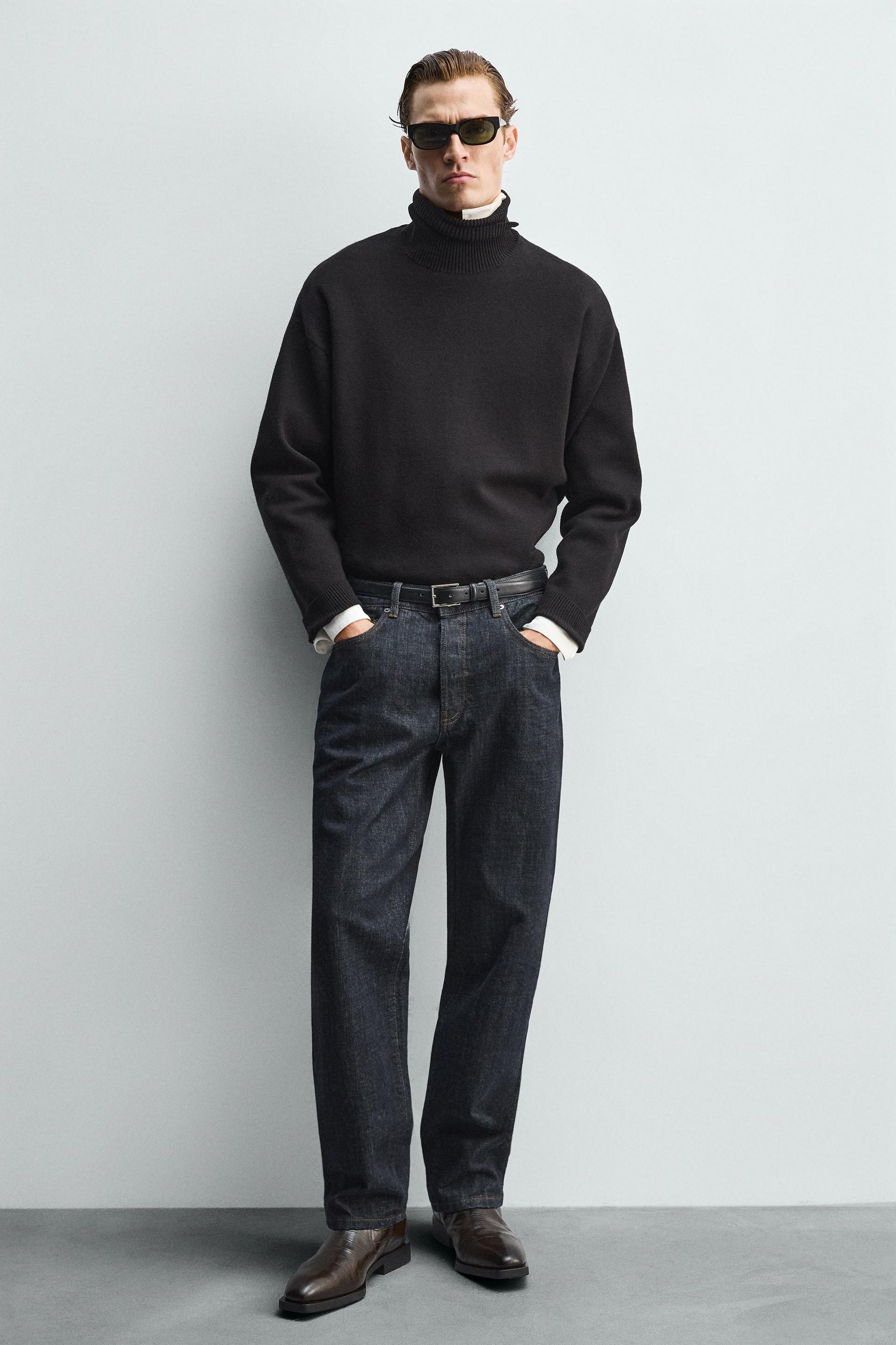 CROCODILE EMBOSSED LEATHER BOOTS - Image 1