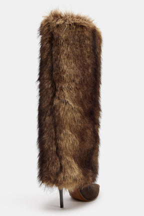 Faux Fur Heeled Boots