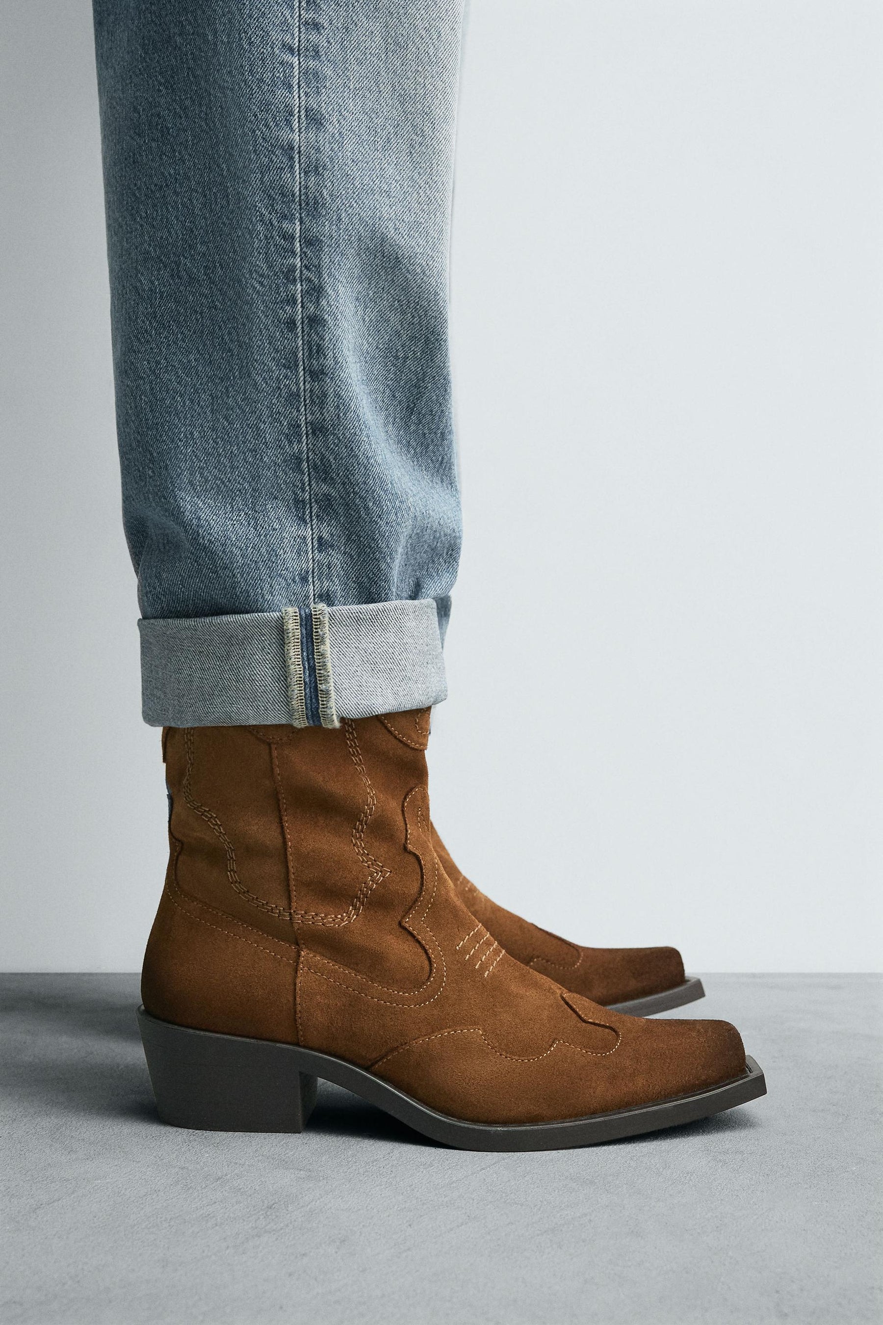 LEATHER COWBOY BOOTS - Image 1