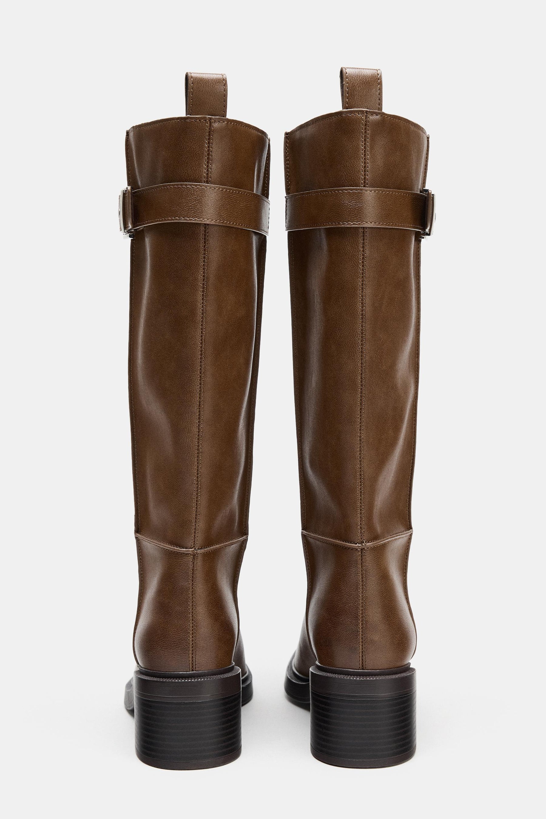Knee-high Boots with Topstitching
