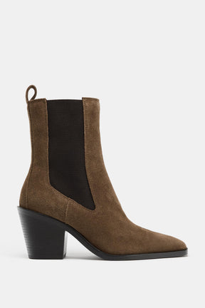 Heeled Suede Ankle Boots