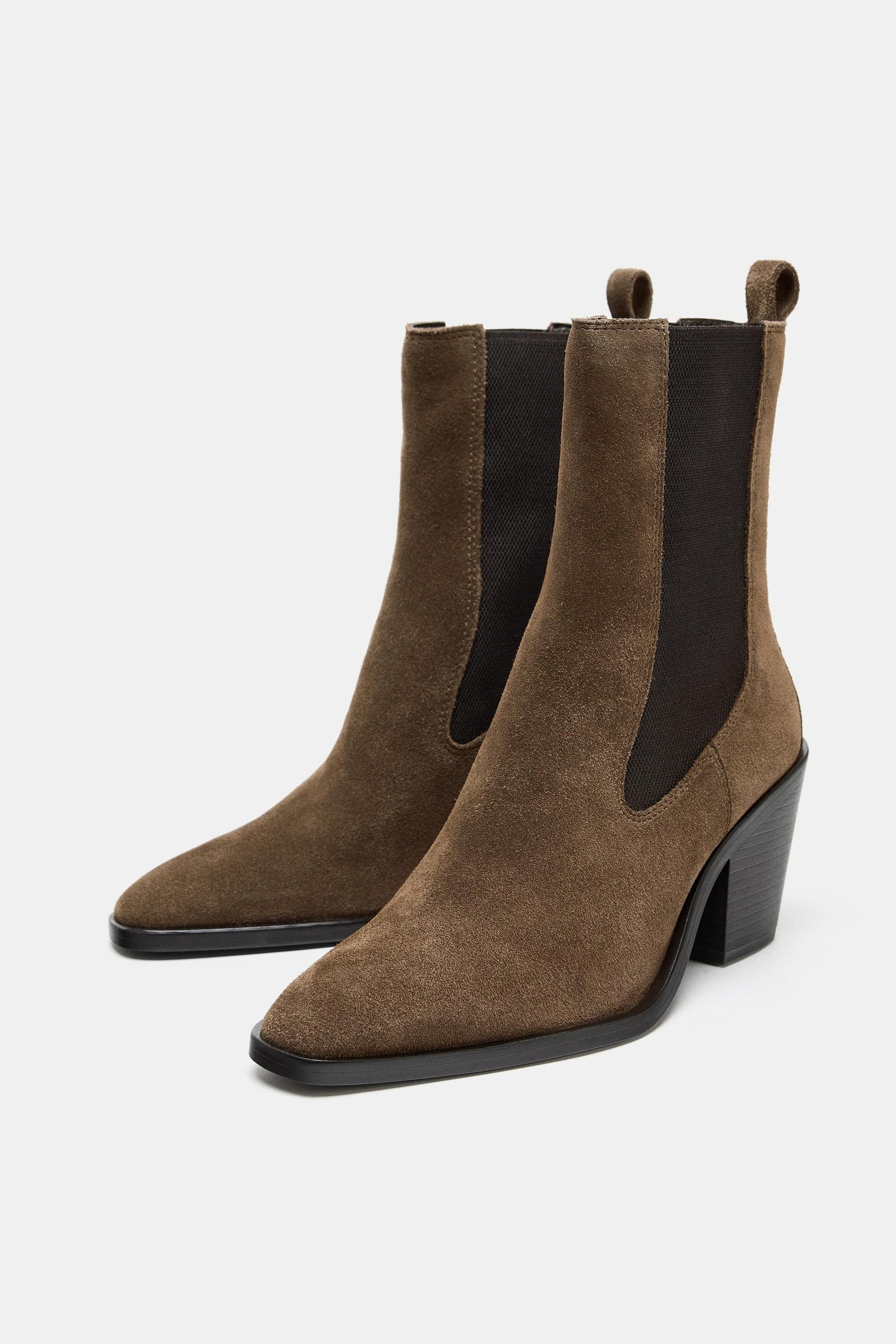 Heeled Suede Ankle Boots