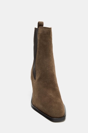 Heeled Suede Ankle Boots