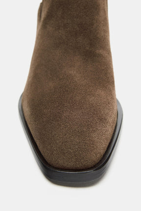 Heeled Suede Ankle Boots