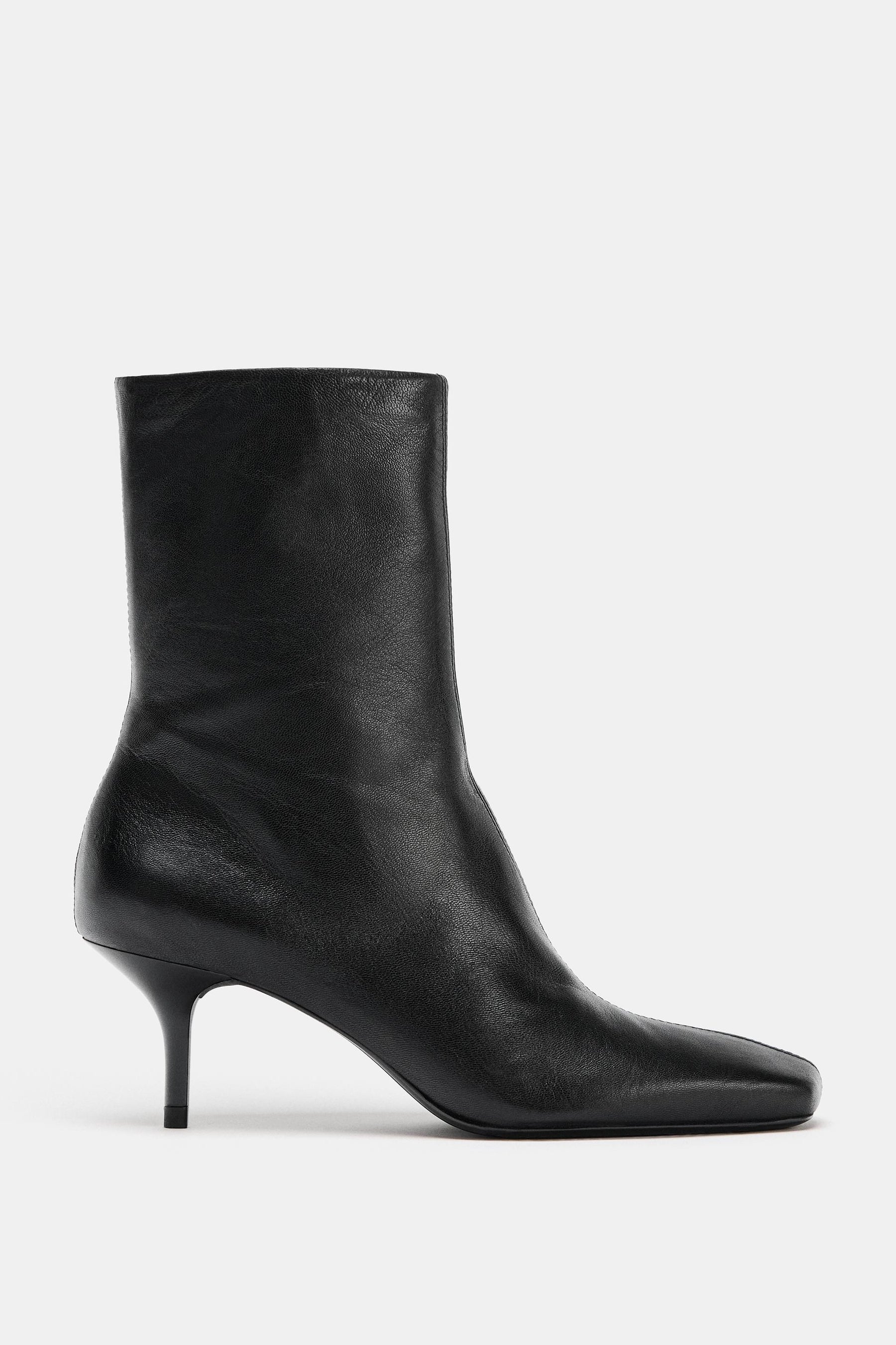 Leather Stiletto Ankle Boots