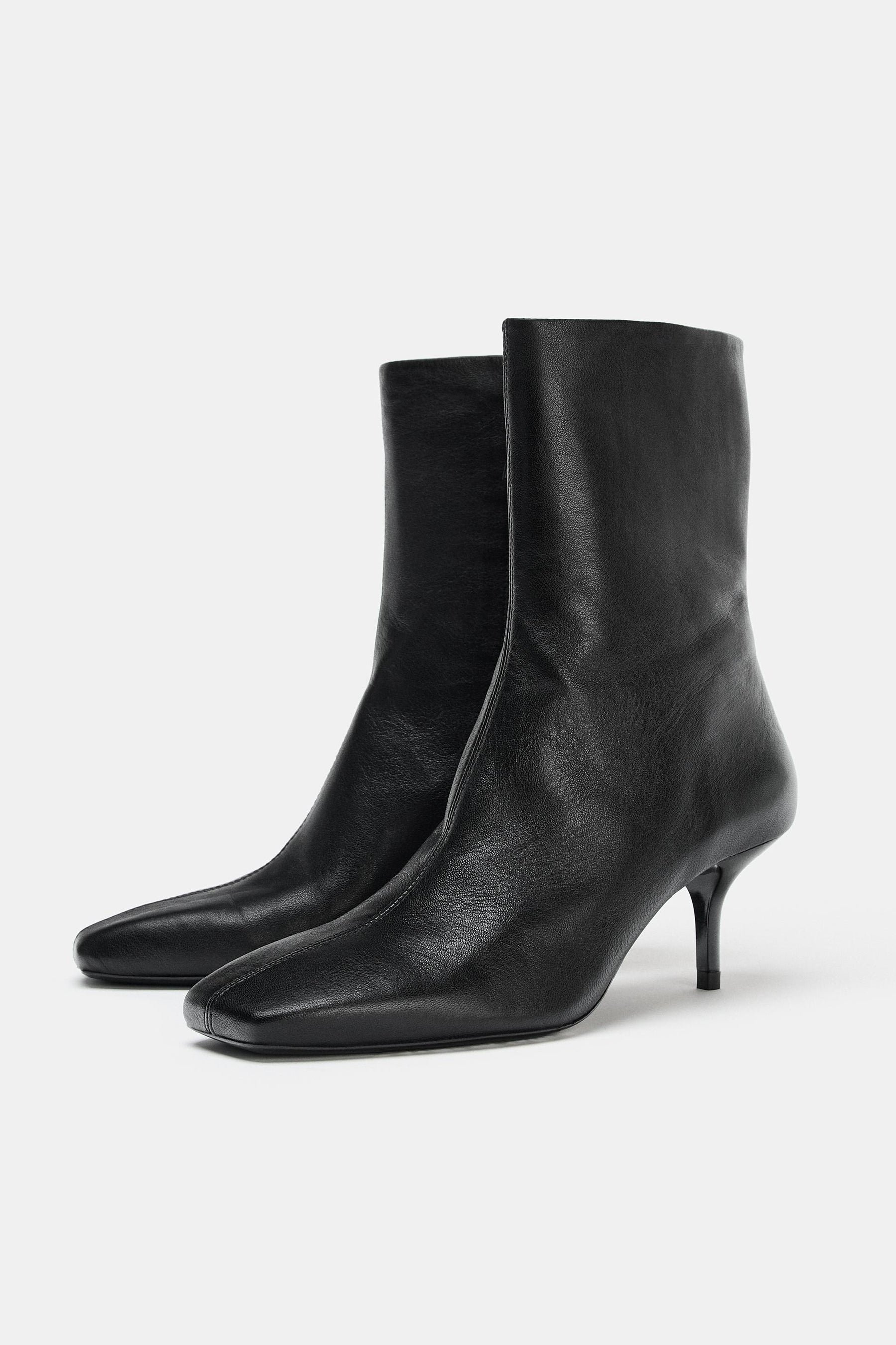 Leather Stiletto Ankle Boots