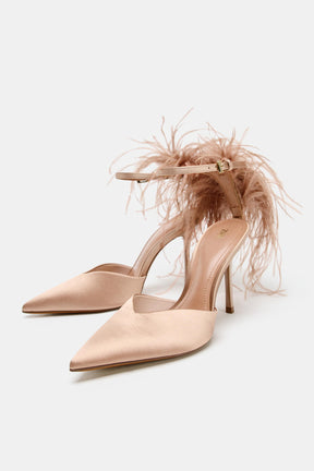 Feather High Heels