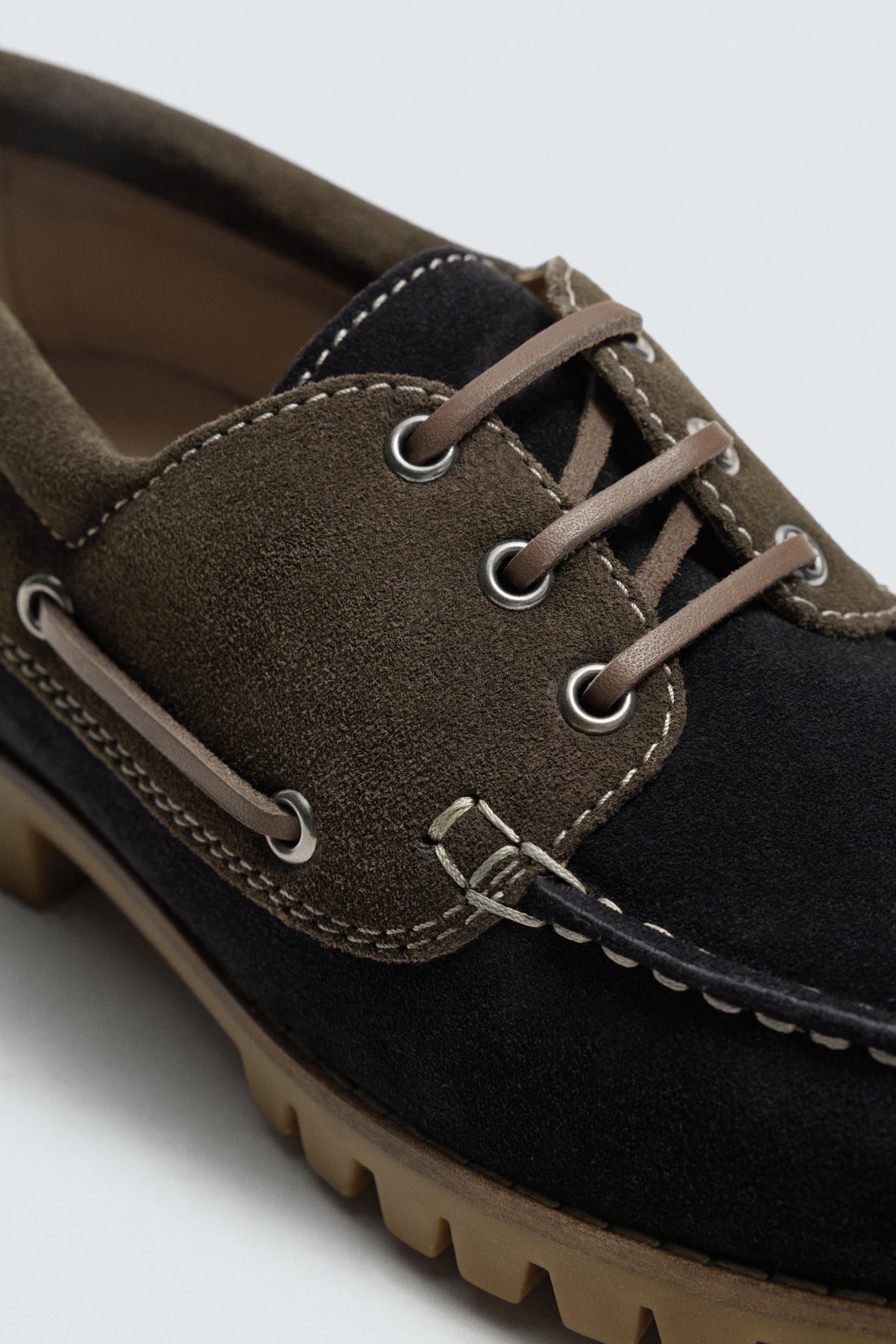 CONTRAST LEATHER DECK SHOES - Image 6