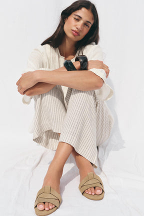 Criss-Cross Suede Sandals