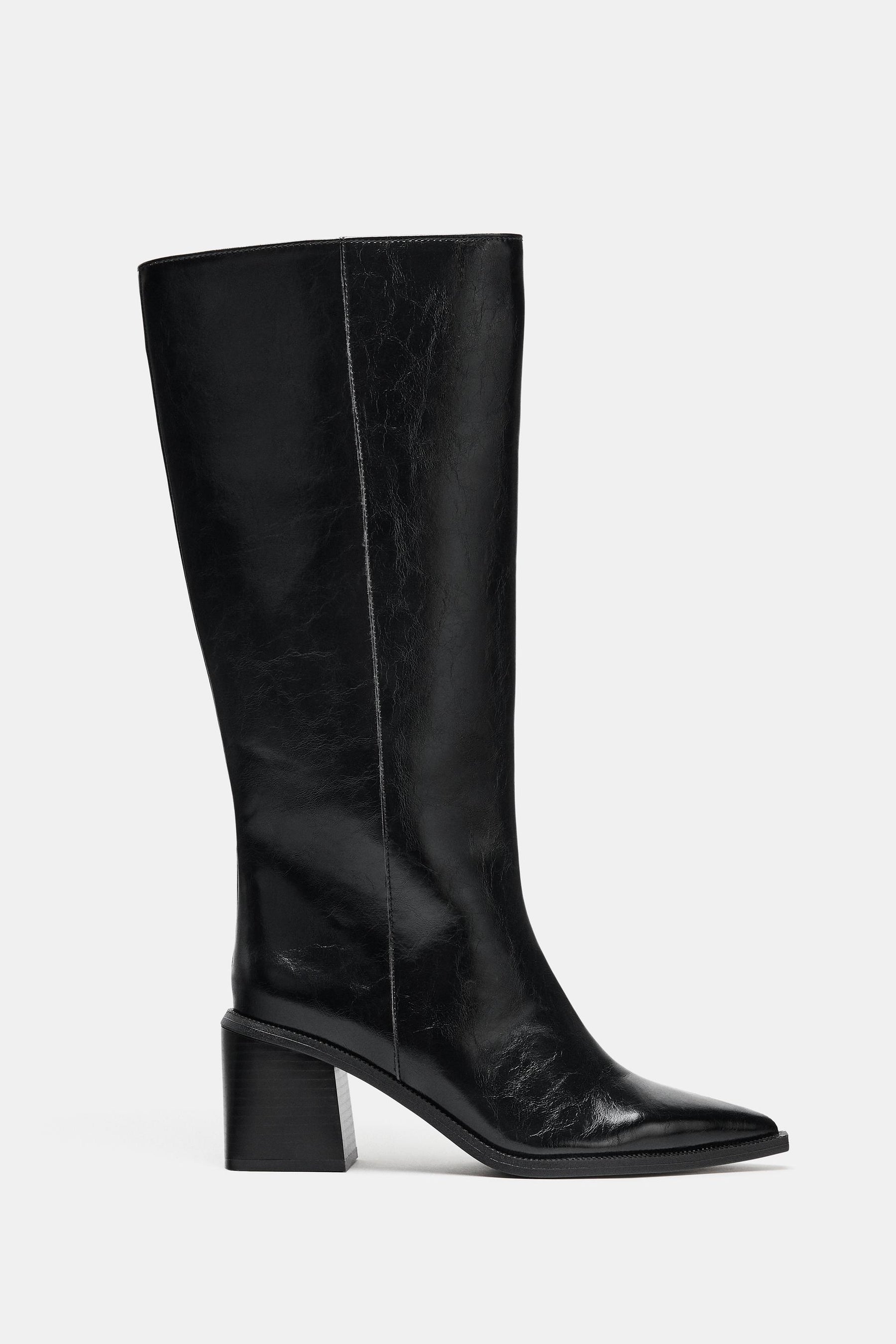 High-Heel Leather Boots