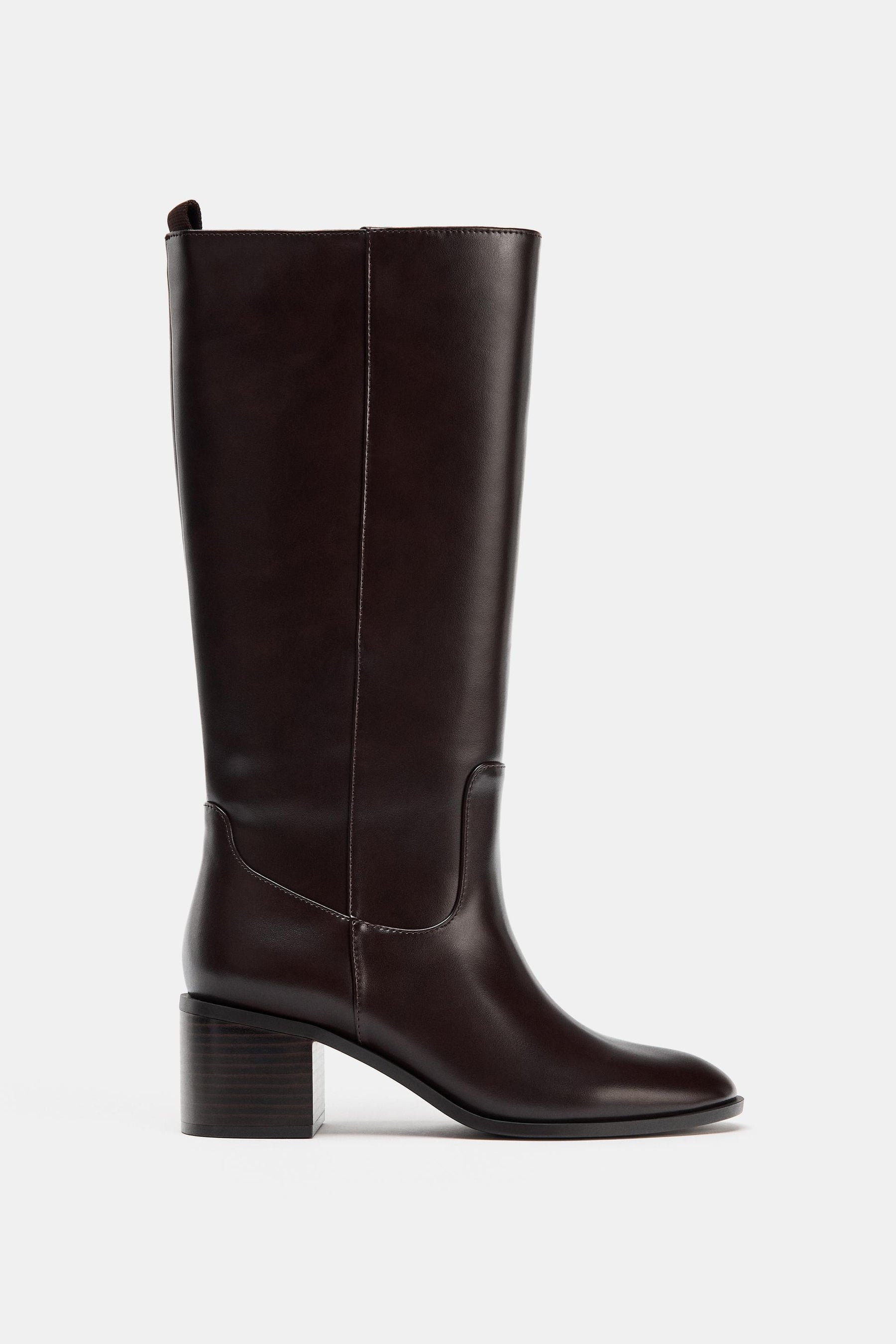 KNEE-HIGH BLOCK HEEL BOOTS