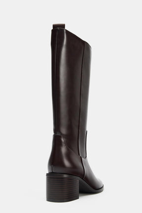 KNEE-HIGH BLOCK HEEL BOOTS