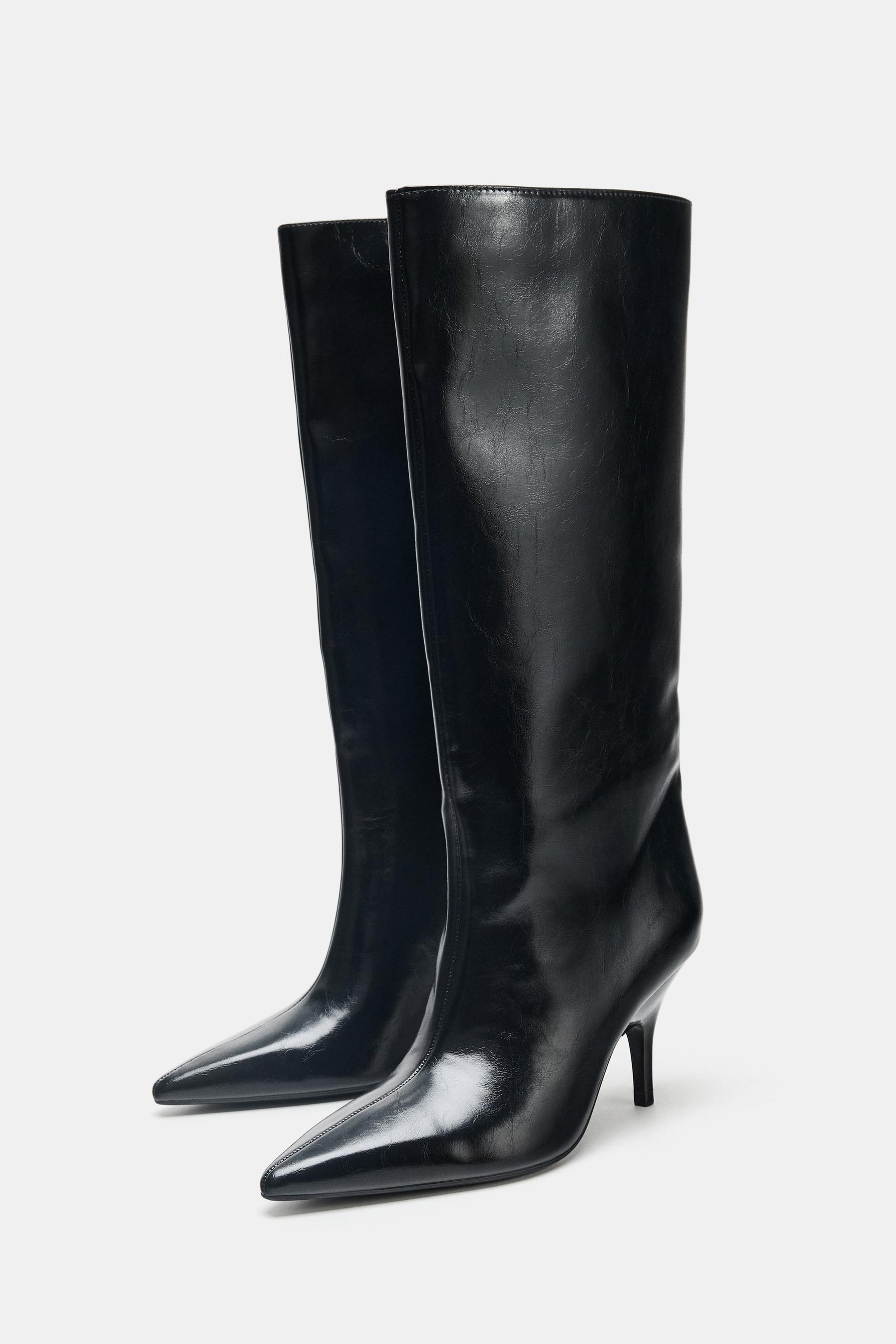 Knee-High Kitten Heel Boots