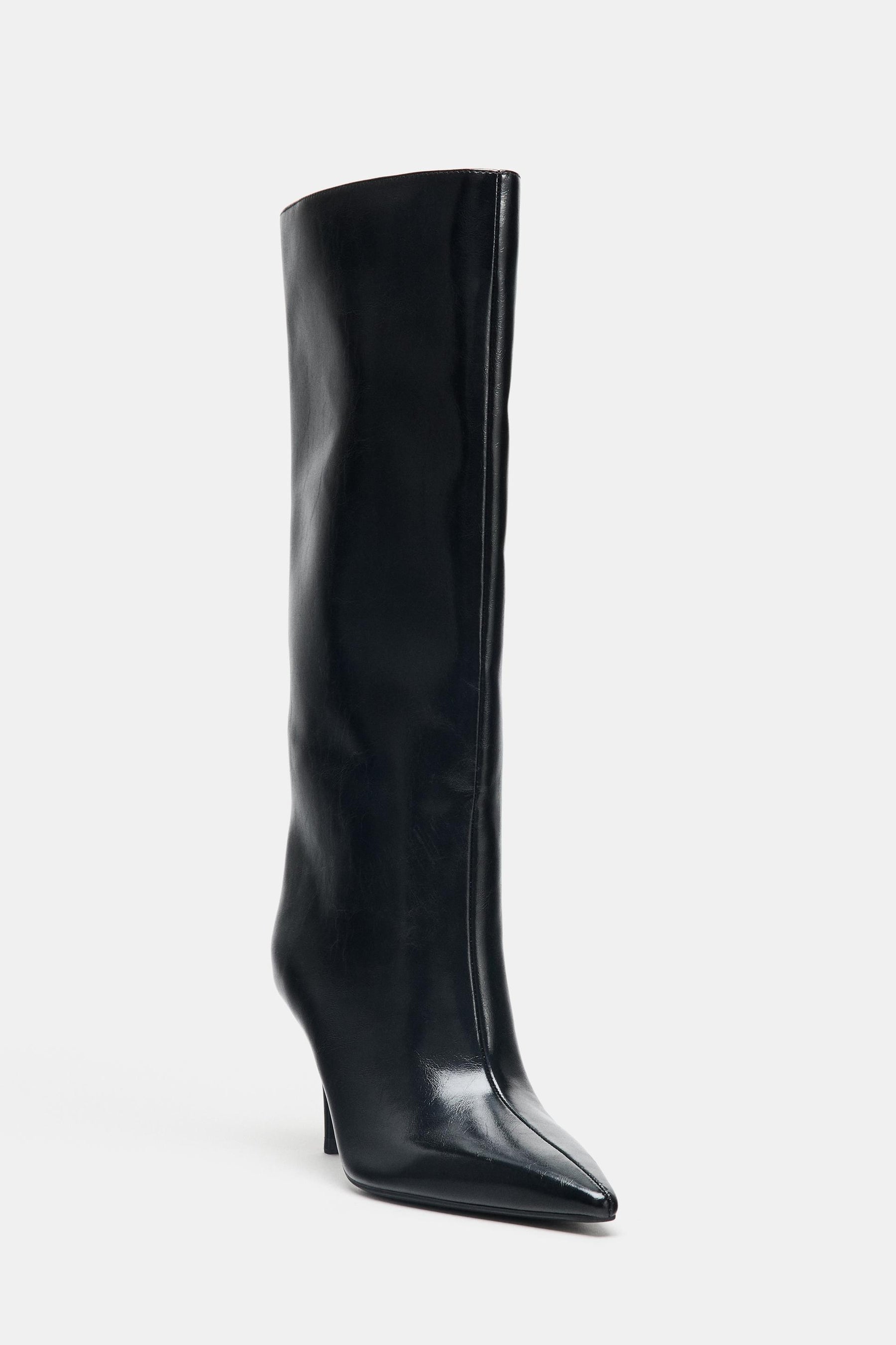 Knee-High Kitten Heel Boots