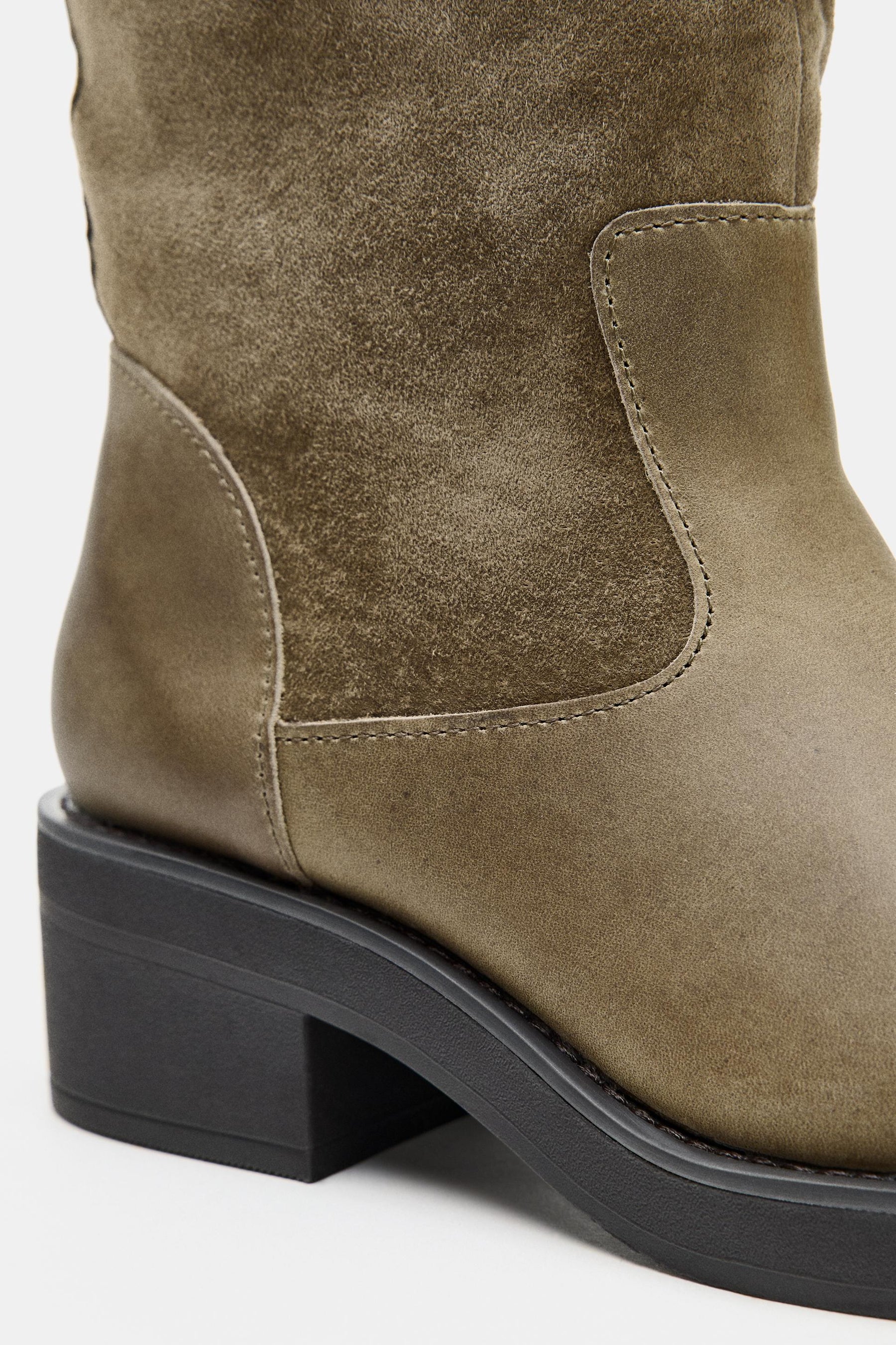 CONTRAST LEATHER BOOTS