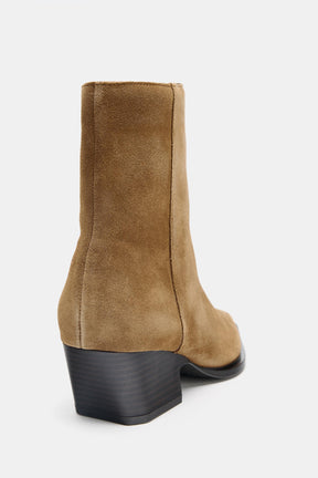 Suede Heeled Ankle Boots