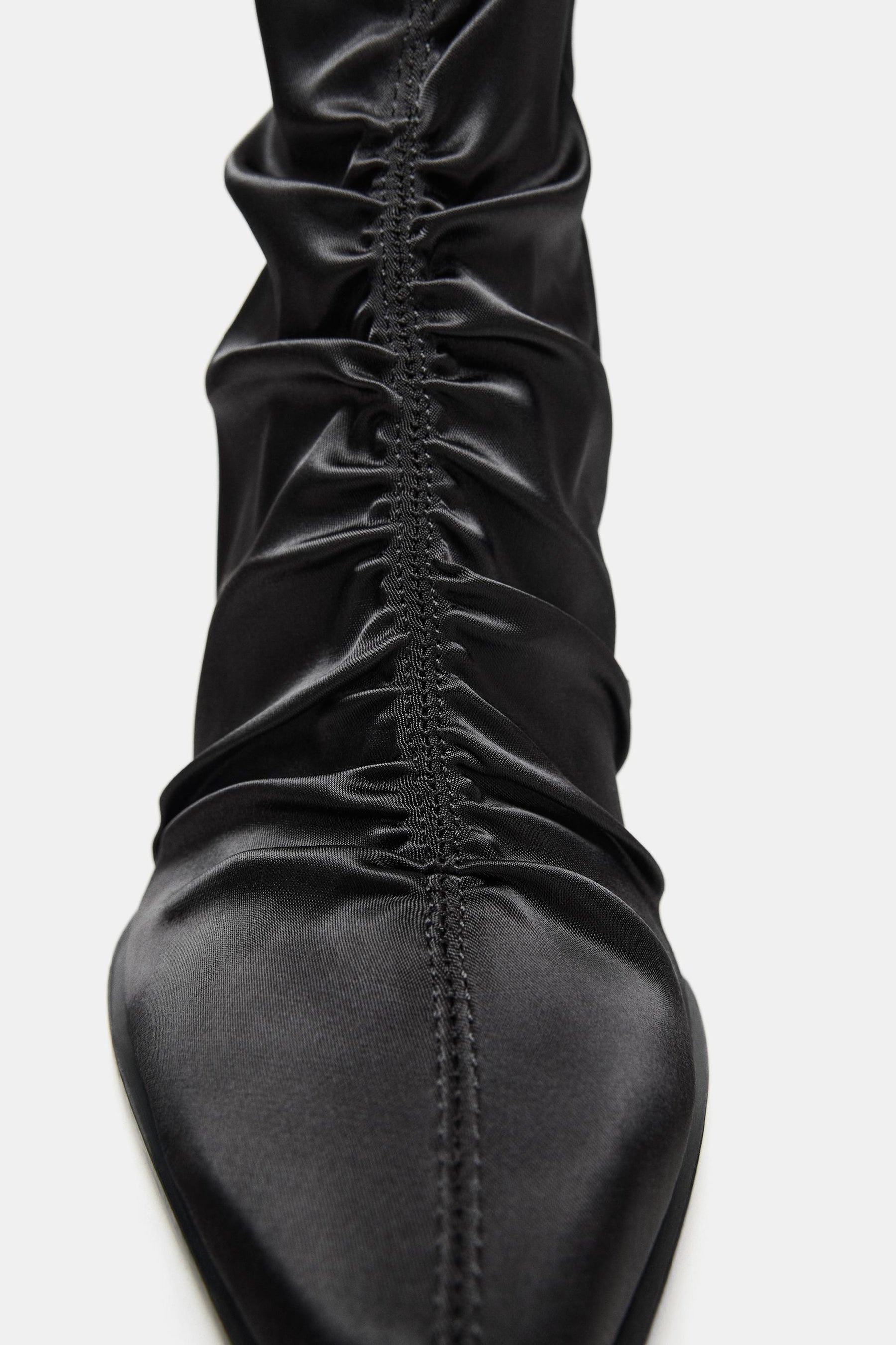 RUCHED HEELED ANKLE BOOTS
