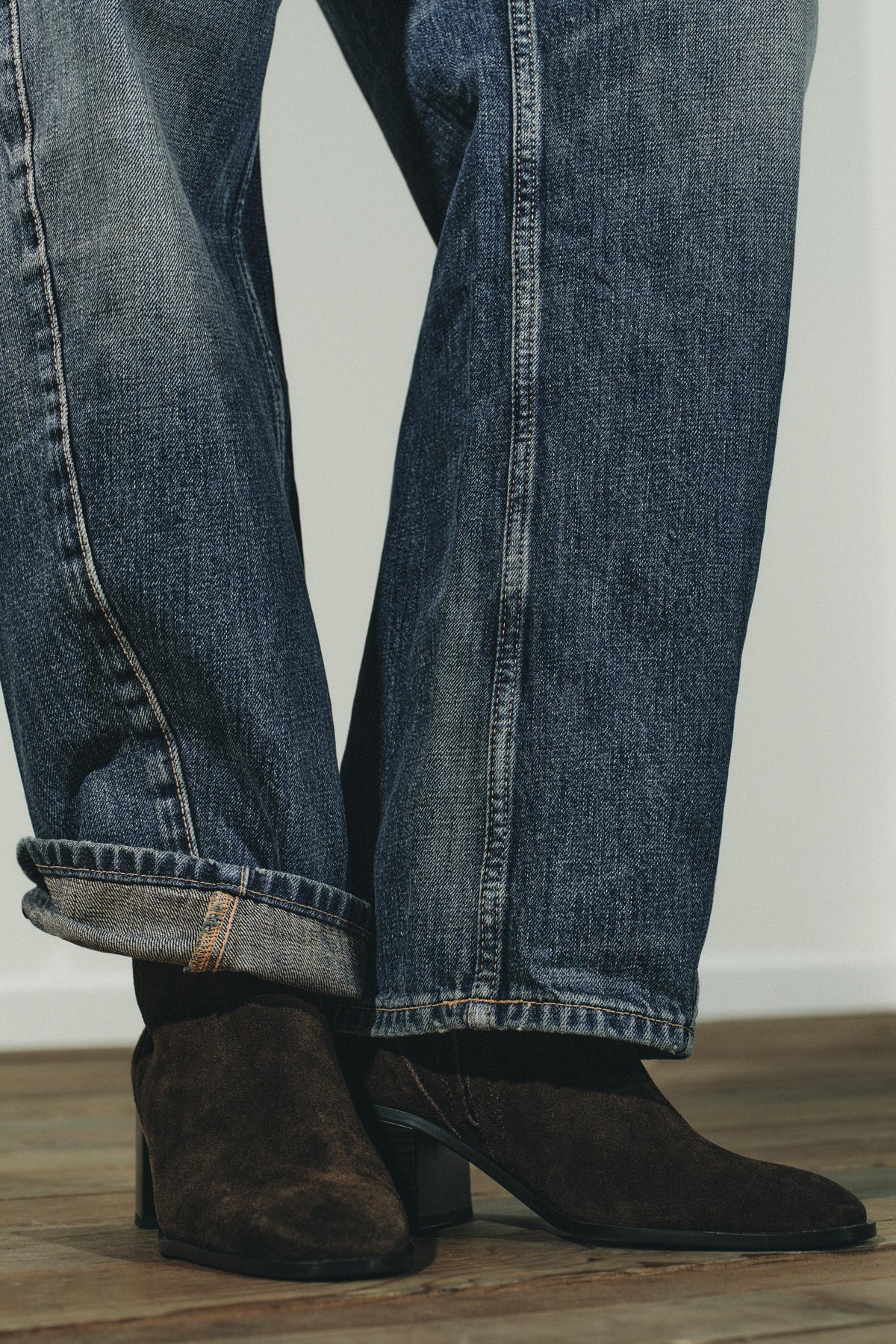 SUEDE BLOCK HEEL BOOTS