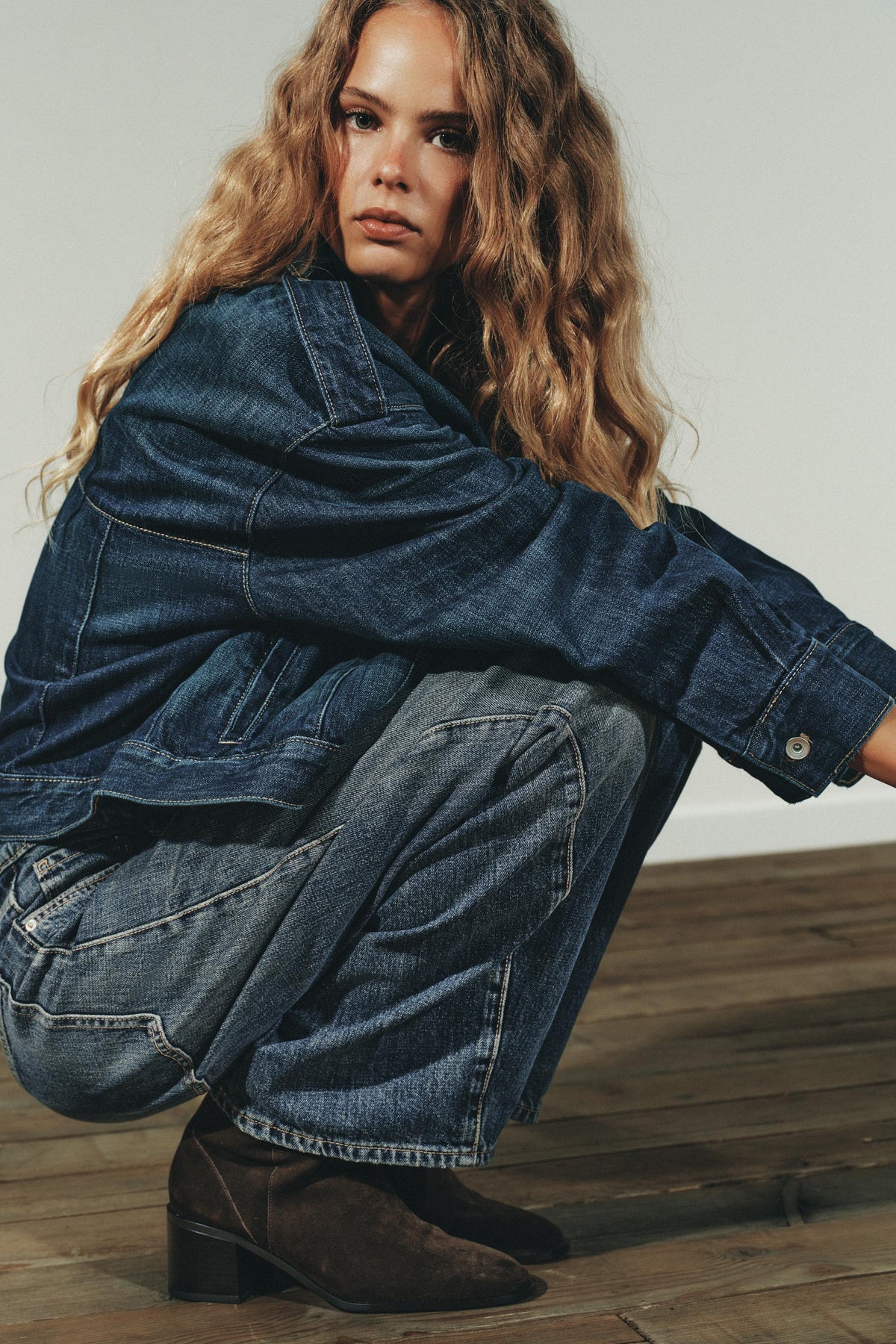 SUEDE BLOCK HEEL BOOTS