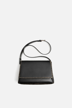 DISTRESSED-EFFECT FLAP CROSSBODY BAG - Image 3
