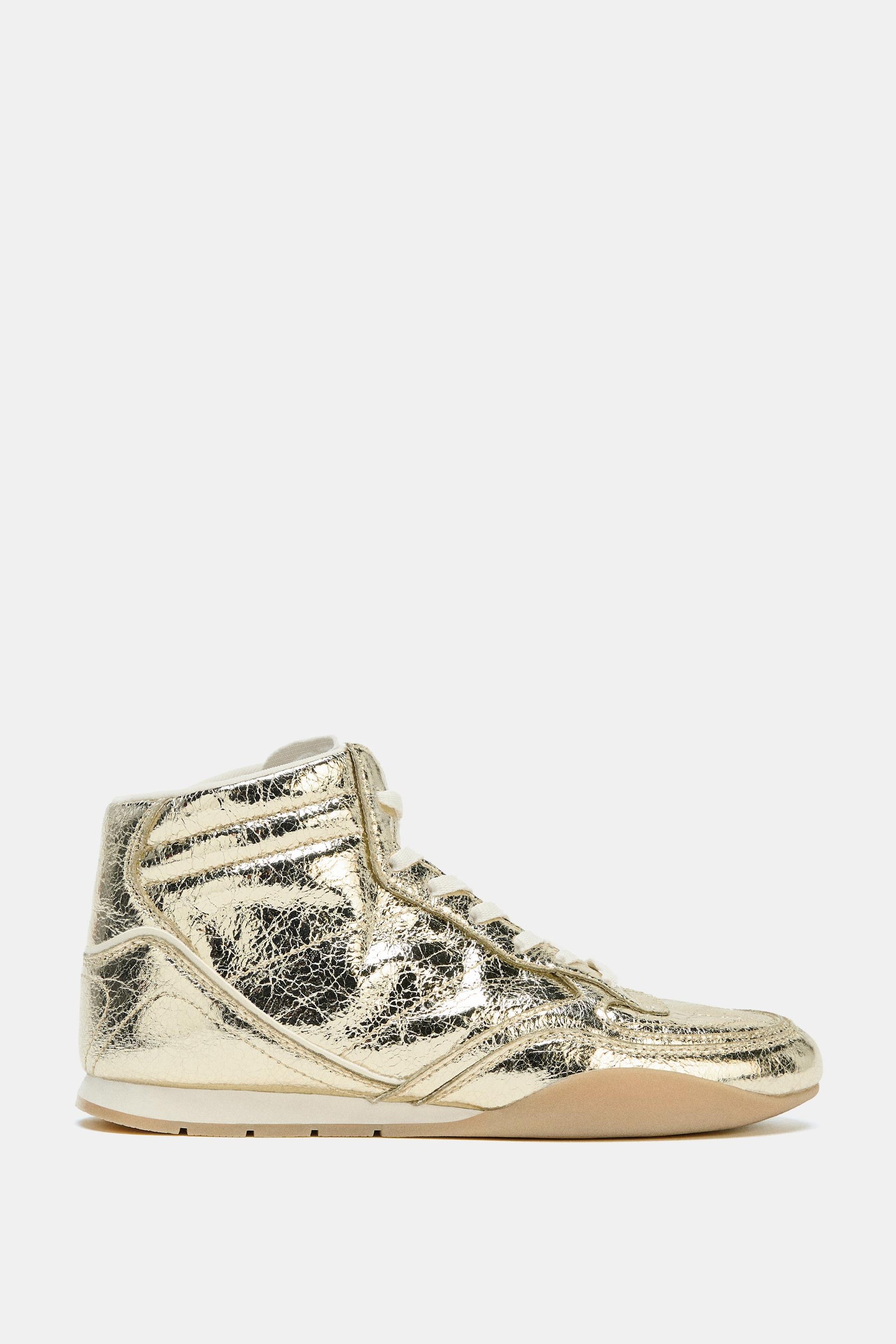METALLIC HIGH-TOP TRAINERS