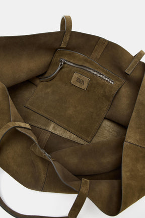 SPLIT SUEDE TOTE BAG