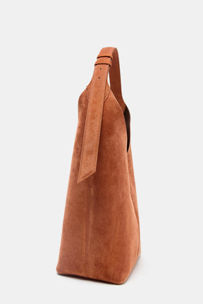 Suede Maxi Bucket Bag