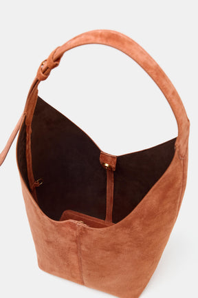 Suede Maxi Bucket Bag