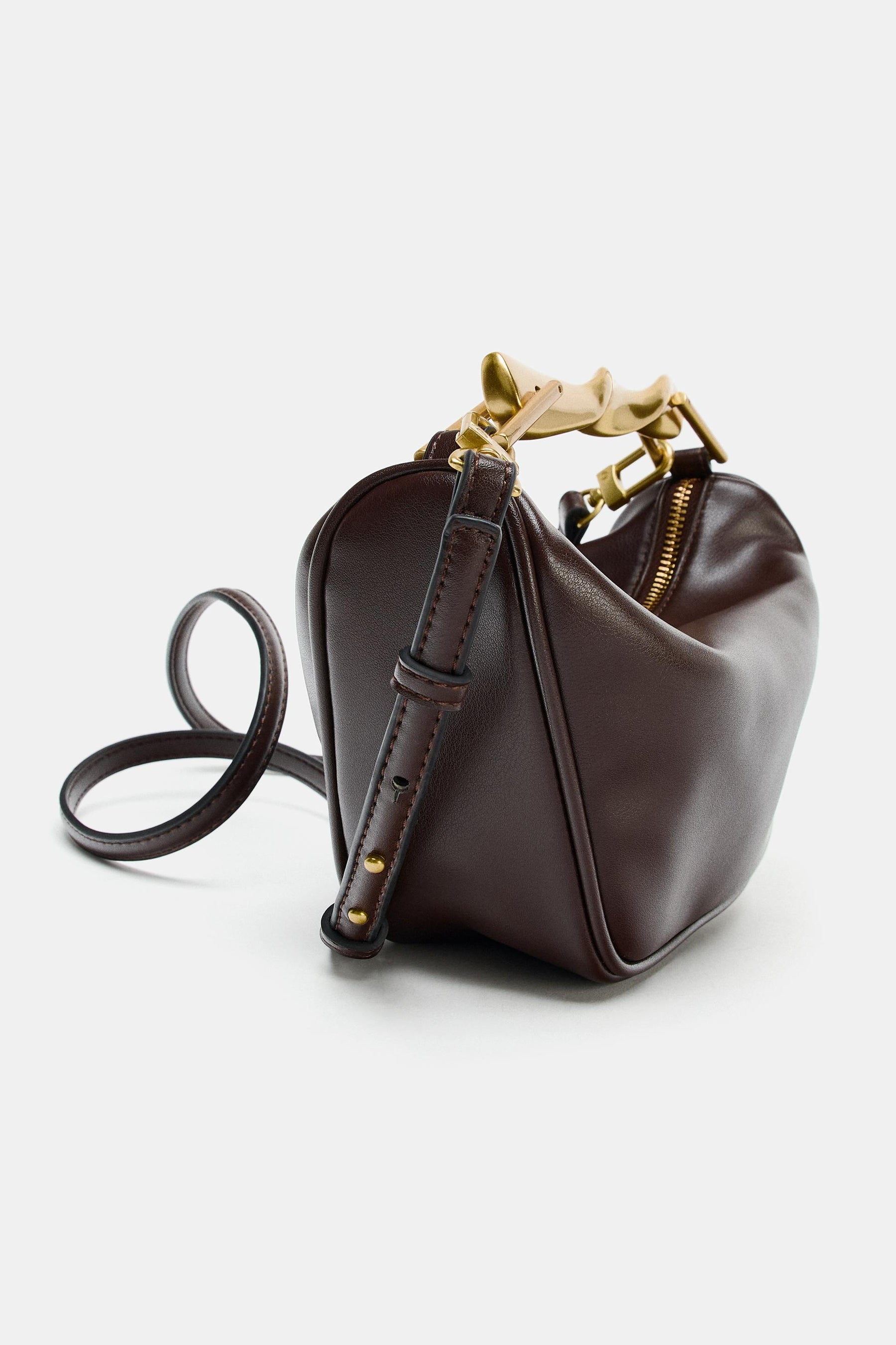 Metallic Handle Miniature Handbag