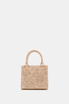 Embroidered Structured Handbag